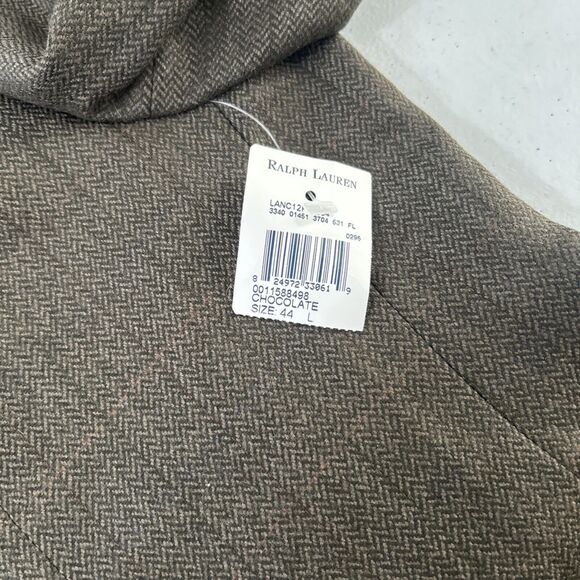 Lauren Ralph Lauren Sports Coat Mens 44L Herringbone Three Button Blazer - Picture 10 of 16